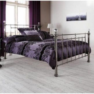 An Image of Clara Precious Metal Super King Size Bed In Black Nickel