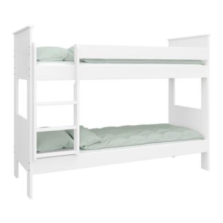 An Image of Alba Wooden Children Narrow Bunk Bed In White
