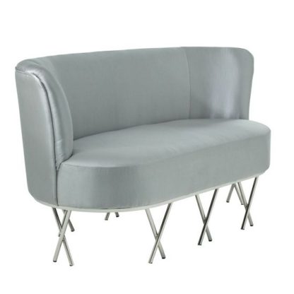 790f7c0213f788edfb6dcfdb644e065eb9df7f52004a19325a0a93f82b32c3d9.jpg An Image of Oprah 2 Seater Sofa In Grey Silk With Silver Legs