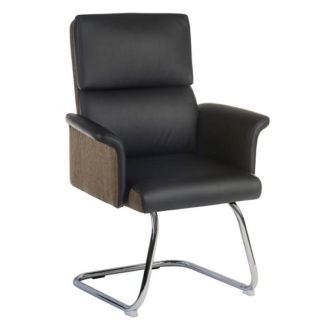 An Image of Wooster Visitor Chair In Black With Cantilever Frame