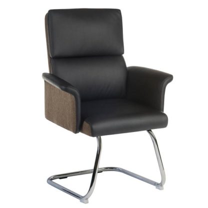 79ce9caa10fdf9a29ec94194cffea63fcc0e2b4ec4c0678734e87af20e3db97d.jpg An Image of Wooster Visitor Chair In Black With Cantilever Frame