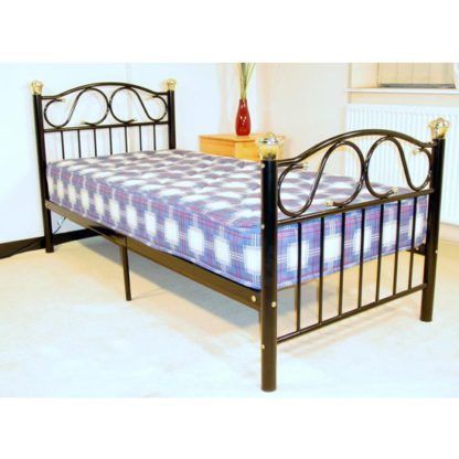 An Image of Lisa Metal Double Bed In Black