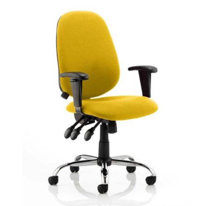 An Image of Lisbon Office Chair In Senna Yellow With Arms