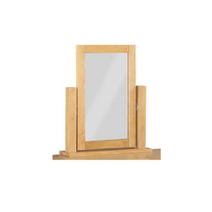 An Image of Tertia Dressing Mirror With Oak Frame