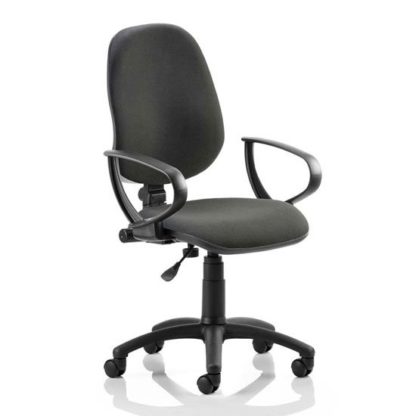 7aff1b79eb2cb3fa290ae16ac5a1f5984b6752f10ef7dd62ce01ba36c177dda9.jpg An Image of Eclipse Plus I Office Chair In Black With Loop Arms