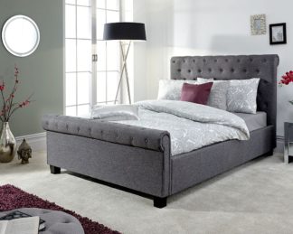 An Image of Neven Fabric Ottoman Storage King Size Bed In Grey