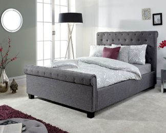 An Image of Neven Fabric Ottoman Storage Double Size Bed In Grey