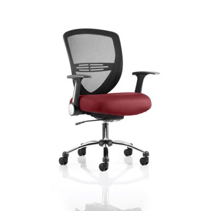 An Image of Avram Home Office Chair In Chilli With Castors