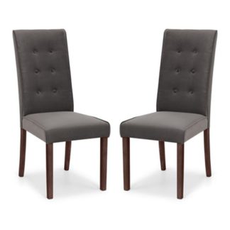 An Image of Madrid Grey Velvet Dining Chair In Pair