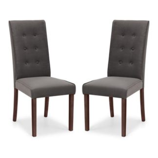 An Image of Madrid Grey Velvet Dining Chair In Pair