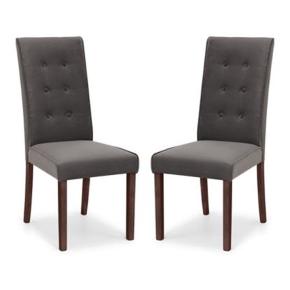 An Image of Madrid Grey Velvet Dining Chair In Pair