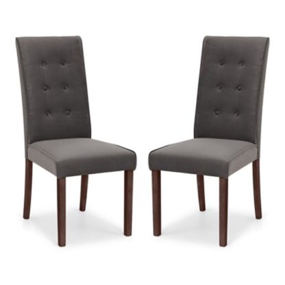 7b1987f840fd623a5c827dda6efd5546b24f6983e4af143317ce951554e59fbe.jpg An Image of Madrid Grey Velvet Dining Chair In Pair