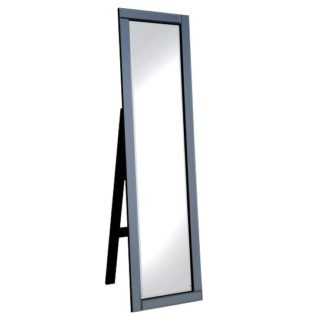 An Image of Bevel Cheval Mirror FreeStanding In Smoke Grey Glass Border
