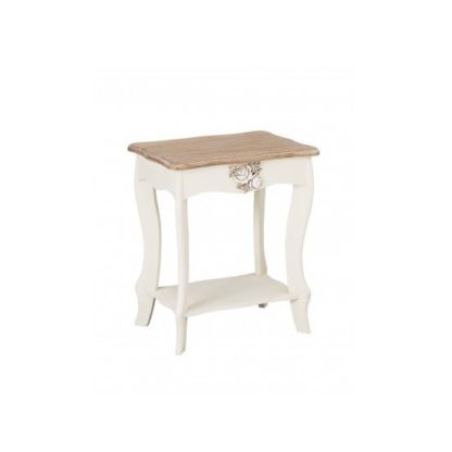 7b9b96246d84d1fa8ef06673a4177b57e4e757742775df439973eeb42e8f4d94.jpg An Image of Julian Lamp Table In Cream And Distressed Wooden Effect