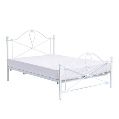 An Image of Bronte Metal King Size Bed In White