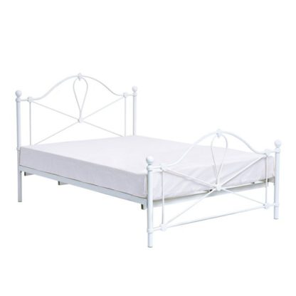 7bbd0bbe0759b808348353eb3d13b6bf14a44d3ff80eba402b61b2290a732158.jpg An Image of Bronte Metal King Size Bed In White