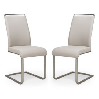 An Image of Franklin Taupe Velvet Fabric Dining Chair In A Pair