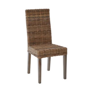 An Image of Helvetios Kubu Rattan Dining Chair In Natural