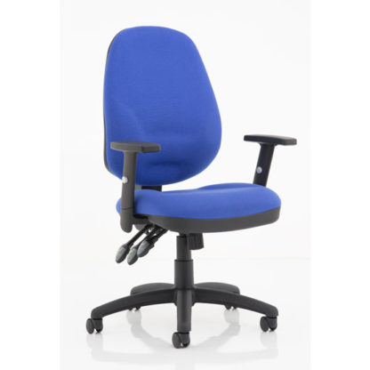 7c7fe94ec446387940f919d8f132368ba2f32676d9aa8dd8ba82e941fe091e50.jpg An Image of Eclipse Plus XL Office Chair In Blue With Adjustable Arms