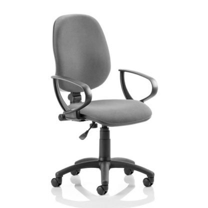 An Image of Eclipse Plus I Office Chair In Charcoal With Loop Arms