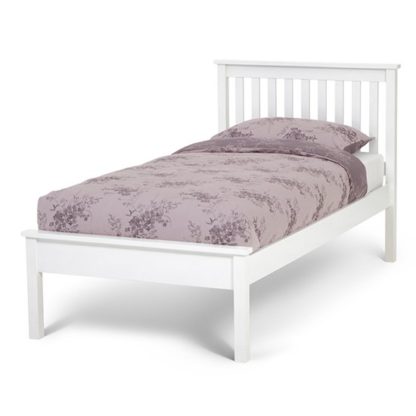 An Image of Heather Hevea Wooden Single Bed In Opal White
