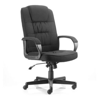 An Image of Moore Fabric Executive Office Chair In Black With Arms