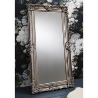 An Image of Valley Floor Mirror Rectangular Leaner In Antique Silver