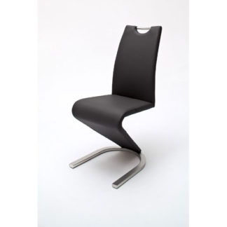 An Image of Amado Z Black Faux Leather Metal Swinging Dining Chair