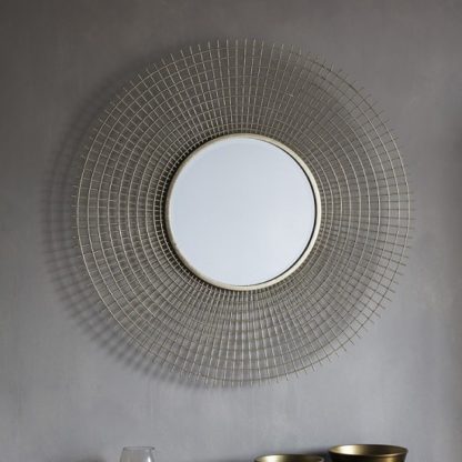 An Image of Antila Modern Wall Mirror Round In Gold