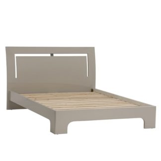 An Image of Houston Contemporary King Size Bed In Grey Gloss