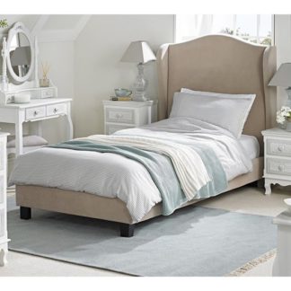 An Image of Chateaux Wing Single Fabric Bed In Beige