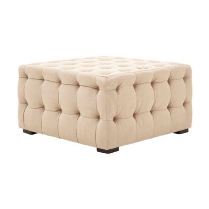 7f4f52ece15ea16a6109bd08dd148c3321dce341b6aaf17f819d17156ebeba38.jpg An Image of Poerava Linen Button Tufted Footstool In Beige