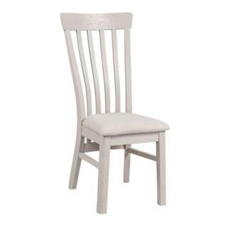 An Image of Leanne Wooden Dining Chairs In Stone Washed White Finish