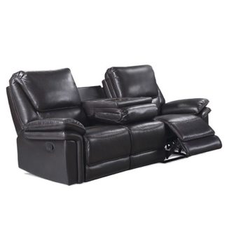 An Image of Morley Fabric Recliner 3 Seater Sofa In Brown