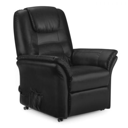 802e563bf7267b6314ce64b2d9b02f276a9d080796f89d547c63fb6ee5fa3ca4.jpg An Image of Brandon Modern Recliner Chair In Black Faux Leather