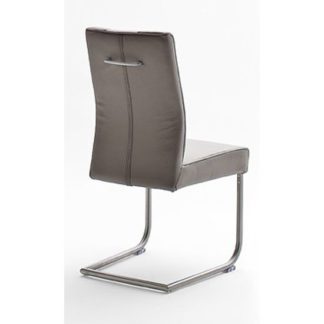An Image of Alamona 1 Dining Chair In Truffle Faux Leather