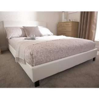 An Image of Alioth Faux Leather King Size Bed In White