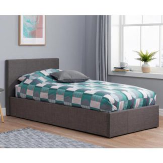 An Image of Berlin Fabric Ottoman Single Bed In Grey