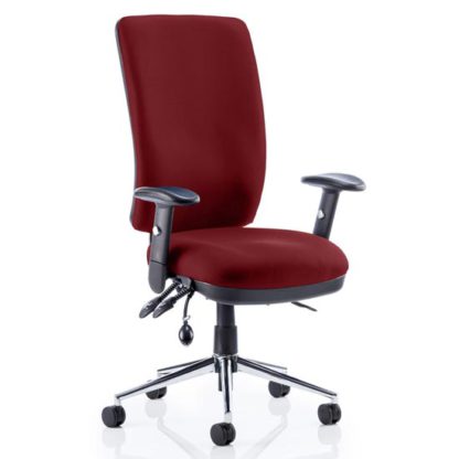 81444f109cc2326fb909b4f1ae6efaaabe5c7c7c7baf7ced21b5ecb0e3ee56a0.jpg An Image of Chiro High Back Office Chair In Ginseng Chilli With Arms