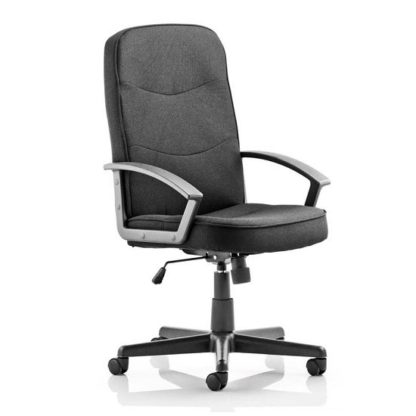 An Image of Janelle Fabric Office Chair In Black With Padded Seat