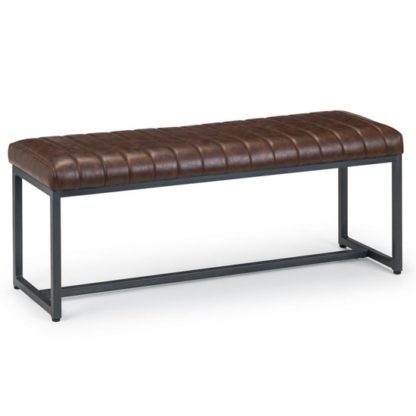 An Image of Brooklyn Faux Leather Upholstered Bench In Brown
