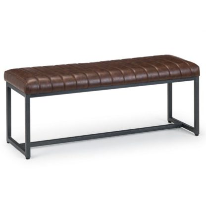 81fb738d659c6392b47ed9d62b9036b6fe9bdfd44aa328658d7ac69f23f8946c.jpg An Image of Brooklyn Faux Leather Upholstered Bench In Brown