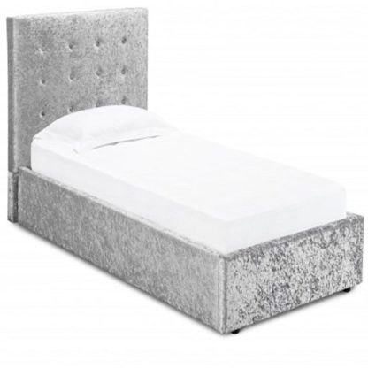 823d6a91e81db2ece2544c17aa8683317155850390ac1dc923d90db22e03a029.jpg An Image of Stratford Single Storage Bed In Silver Crushed Velvet