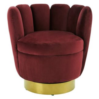 An Image of Bealie Velvet Bedroom Chair In Wine