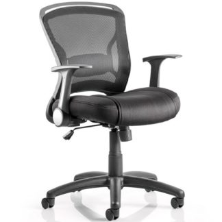An Image of Mendes Contemporary Office Chair In Black With Castors