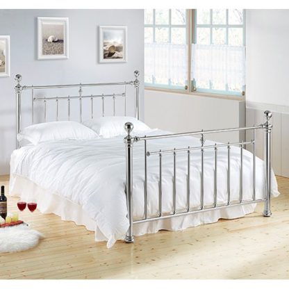 An Image of Alexander Metal Double Bed In Chrome