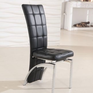 An Image of Ravenna Black Faux Leather Dining Room Chair