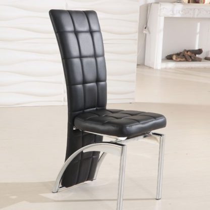 83d69d8217e0db81aa6319f5a657d2c2d43305bffef09cdf2036d8f7ee328613.jpg An Image of Ravenna Black Faux Leather Dining Room Chair