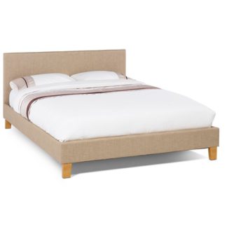 An Image of Sophia Wholemeal Fabric Upholstered King Size Bed