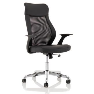 An Image of Baye Leather Operator Office Chair In Black